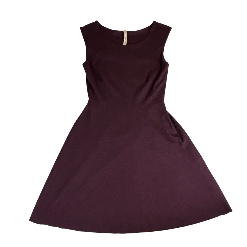 Bailey‎ 44 Burgundy Fit & Flare Sleeveless Dress Size Medium Made In USA